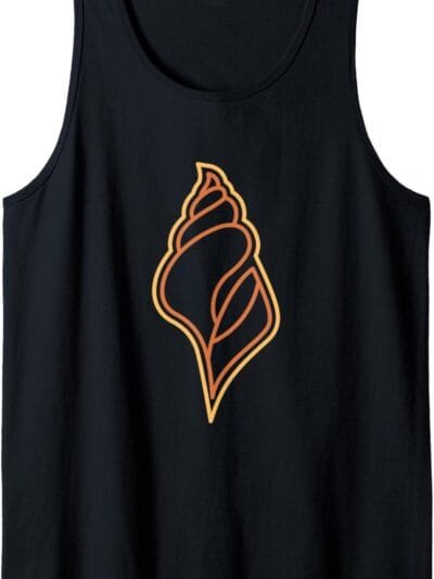 Hindu God Pooja Shankh, Conch Line Drawing Tank Top T-Shirt (UK)