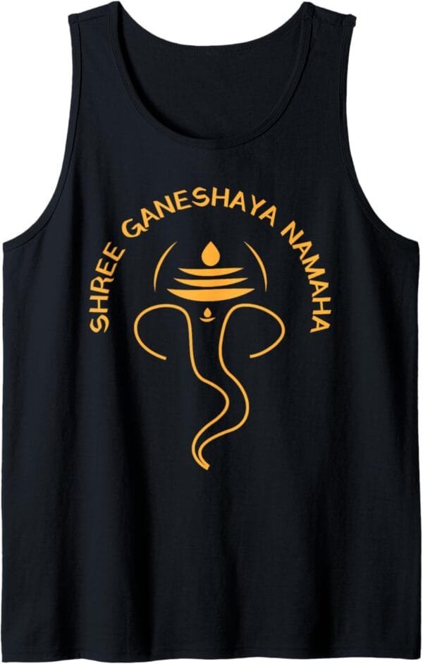 Ganapati, Ganesh, Shree Ganeshaya Namaha Ganeshotsav Puja Tank Top T-Shirt (UK)