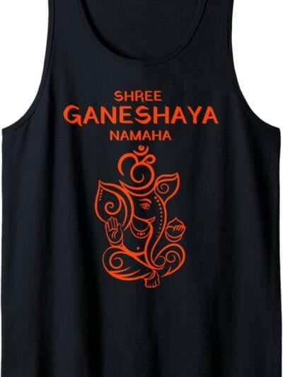 Ganapati, Ganesh, Shree Ganeshaya Namaha Om Ganeshotsav Puja Tank Top T-Shirt (USA)
