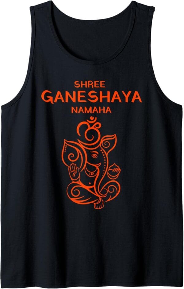Ganapati, Ganesh, Shree Ganeshaya Namaha Om Ganeshotsav Puja Tank Top T-Shirt (USA)