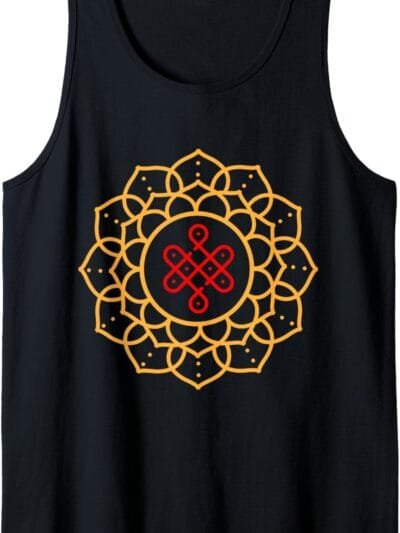 Diwali Pooja, Deepawali, Hindu Rangoli Mandala Art Tank Top T-Shirt (UK)