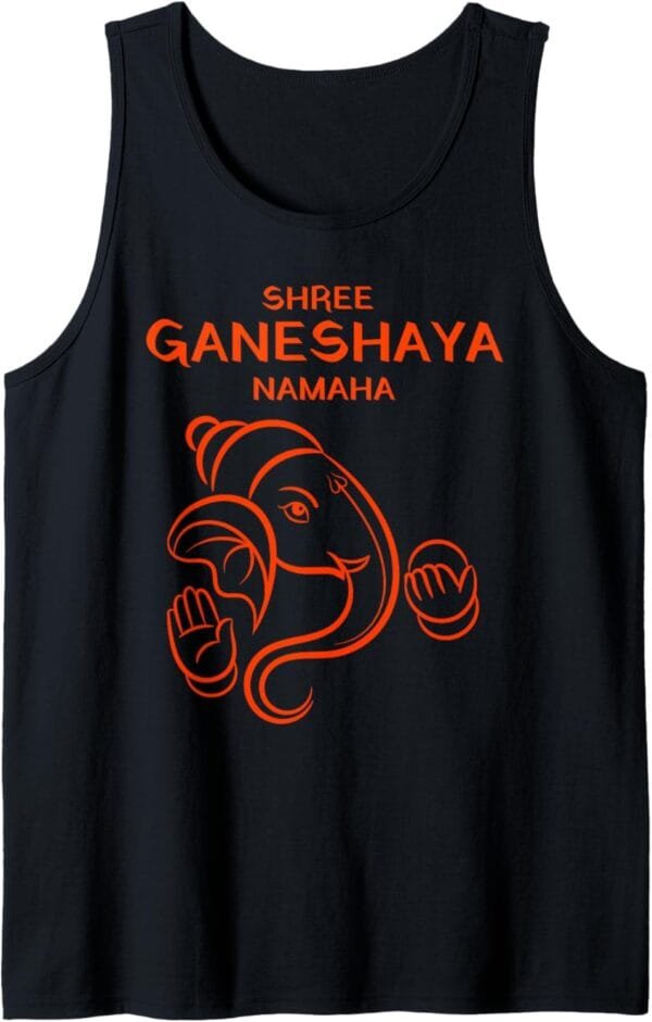 Ganapati, Ganesh, Shree Ganeshaya Namaha Ganeshotsav Puja Tank Top T-Shirt (USA)