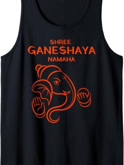 Ganapati, Ganesh, Shree Ganeshaya Namaha Ganeshotsav Puja Tank Top T-Shirt (Italy)