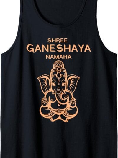 Ganapati, Ganesh, Shree Ganeshaya Namaha Ganeshotsav Puja Tank Top T-Shirt (Italy)