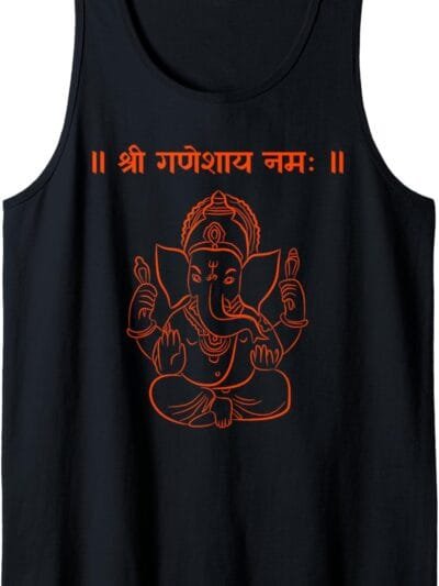 Ganapati, Ganesh, Shree Ganeshaya Namaha Sanskrit Puja Tank Top T-Shirt (UK)