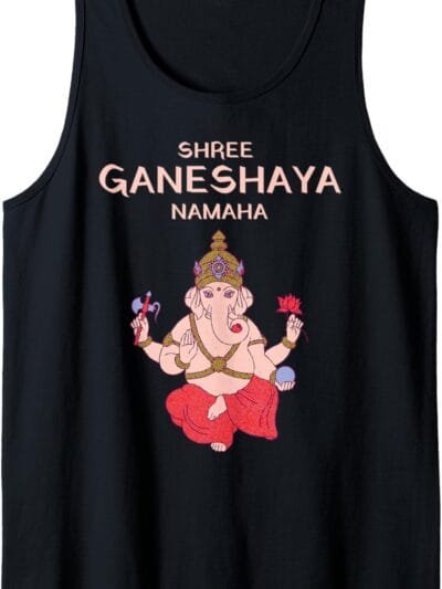 Ganapati, Ganesh, Shree Ganeshaya Namaha Ganeshotsav Puja Tank Top T-Shirt (USA)