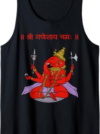 Ganapati, Ganesh, Shree Ganeshaya Namaha Sanskrit Puja Tank Top T-Shirt (Germany)
