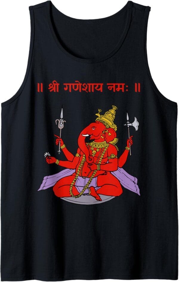 Ganapati, Ganesh, Shree Ganeshaya Namaha Sanskrit Puja Tank Top T-Shirt (Germany)