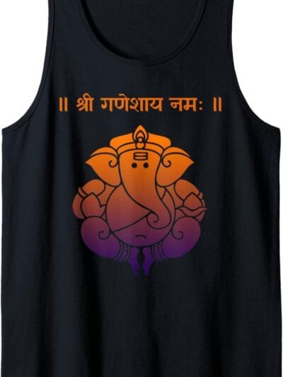 Ganapati, Ganesh, Shree Ganeshaya Namaha Sanskrit Puja Tank Top T-Shirt (USA)
