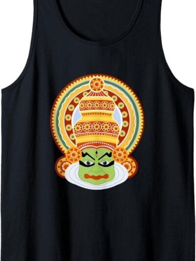 Hinduism Kathakali Dancer Face Kerala Onam Hindu Temple Puja Tank Top T-Shirt (Italy)