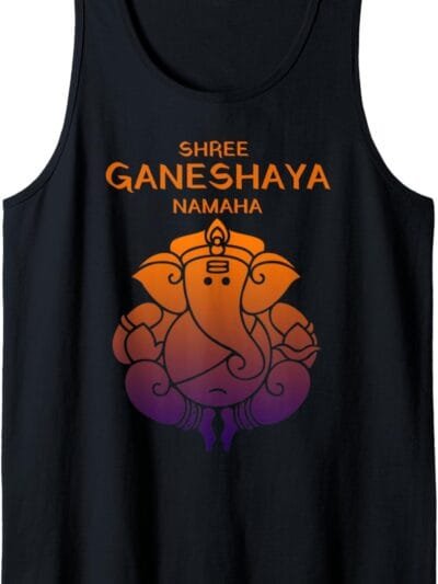 Ganapati, Ganesh, Shree Ganeshaya Namaha Ganeshotsav Puja Tank Top T-Shirt (France)