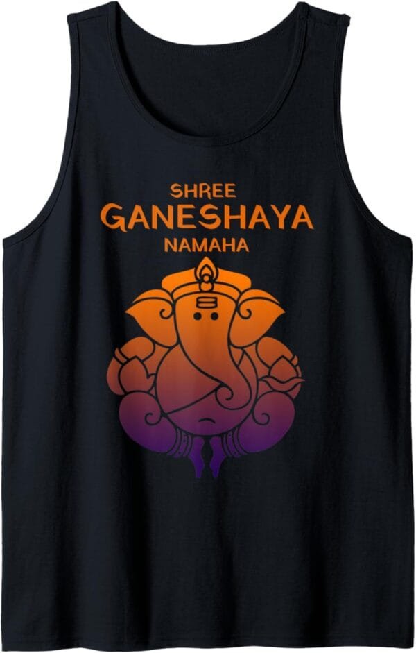 Ganapati, Ganesh, Shree Ganeshaya Namaha Ganeshotsav Puja Tank Top T-Shirt (France)