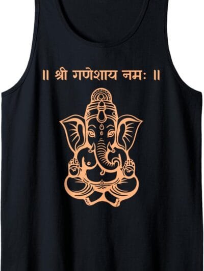 Ganapati, Ganesh, Shree Ganeshaya Namaha Sanskrit Puja Tank Top T-Shirt (France)
