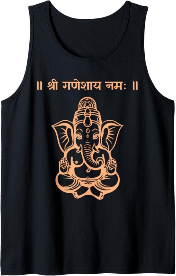Ganapati, Ganesh, Shree Ganeshaya Namaha Sanskrit Puja Tank Top T-Shirt (Italy)