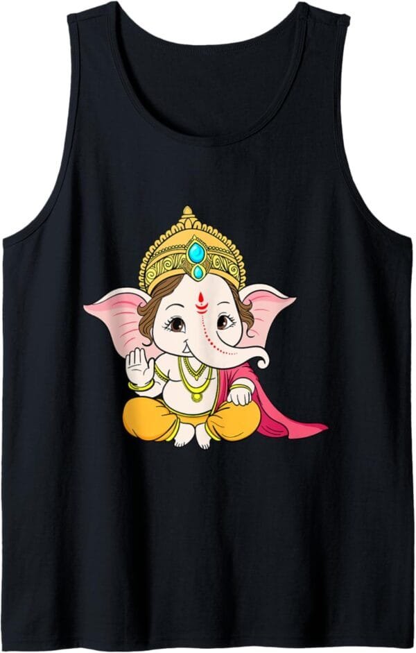 Ganapati, Ganesh, Ganeshotsav Puja Tank Top T-Shirt (UK)