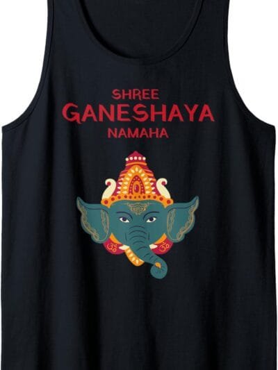 Ganapati, Ganesh, Shree Ganeshaya Namaha Ganeshotsav Puja Tank Top T-Shirt (UK)