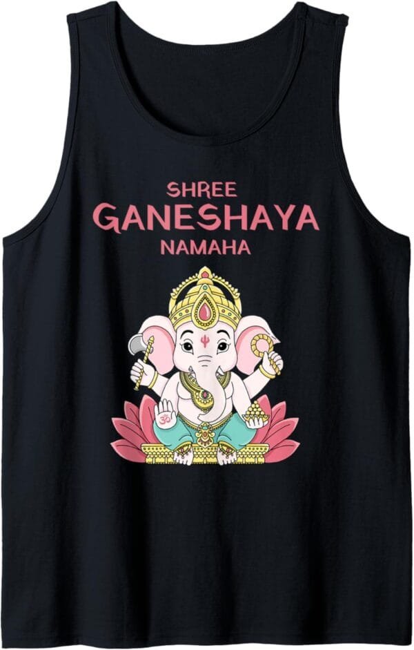 Ganapati, Ganesh, Shree Ganeshaya Namaha Ganeshotsav Puja Tank Top T-Shirt (USA)