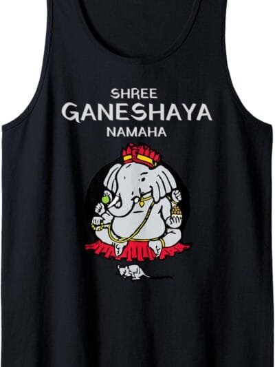 Ganapati, Ganesh, Shree Ganeshaya Namaha Ganeshotsav Puja Tank Top T-Shirt (USA)