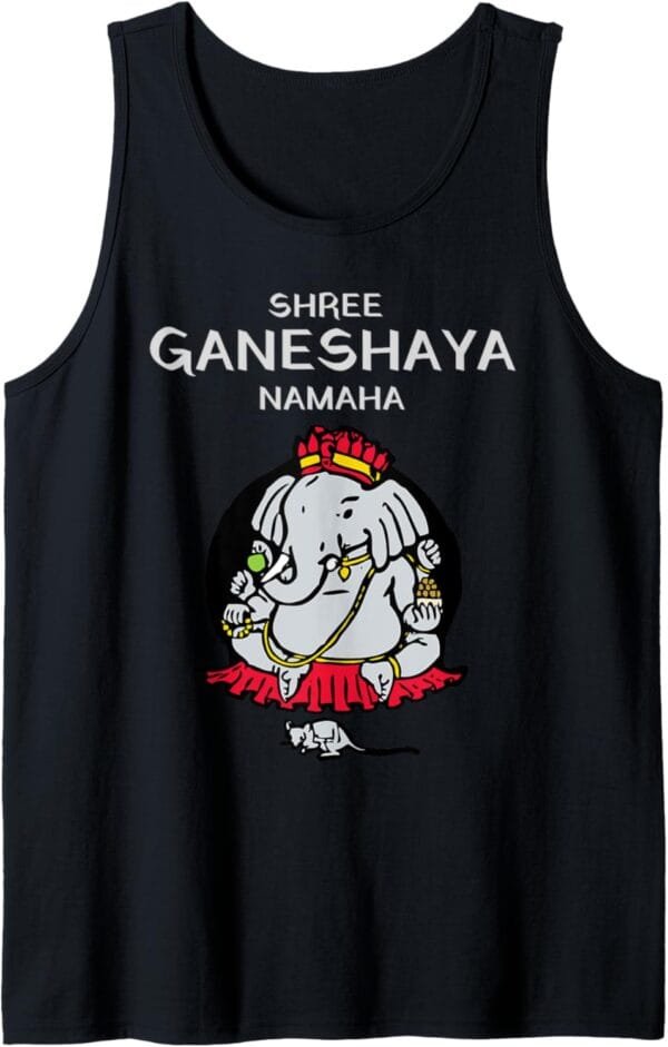 Ganapati, Ganesh, Shree Ganeshaya Namaha Ganeshotsav Puja Tank Top T-Shirt (USA)