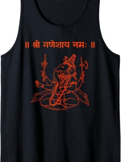 Ganapati, Ganesh, Shree Ganeshaya Namaha Sanskrit Puja Tank Top T-Shirt (USA)
