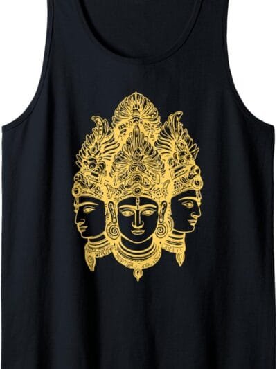 Hinduism Trimurti, Sacred Pooja Hindu Temple Tank Top T-Shirt (Spain)
