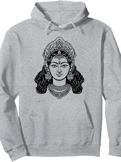 Parvati Mata, Navratri Hindu Goddess Face Pooja Hoodie (UK)