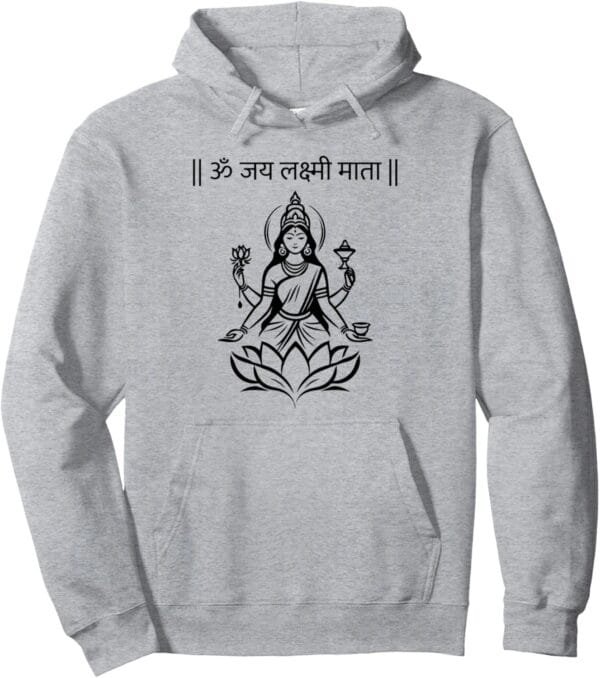 Laxmi Mata, Diwali Goddess Om Jai Lakshmi Mata Sanskrit Puja Hoodie (UK)