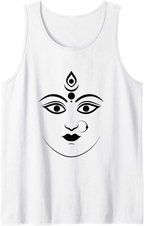 Durga Mata, Navratri Indian Goddess Face Pooja Tank Top T-Shirt (Spain)