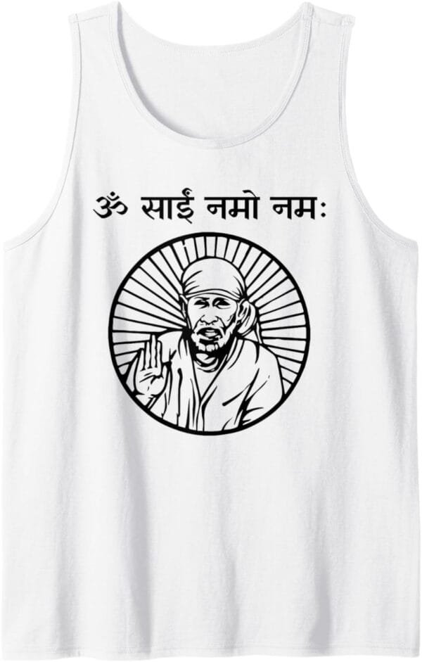 Sai Baba of Shirdi Blessing God  Om Sai Namo Namaha Sanskrit Tank Top T-Shirt (Germany)