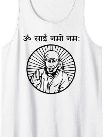 Sai Baba of Shirdi Blessing God  Om Sai Namo Namaha Sanskrit Tank Top T-Shirt (France)
