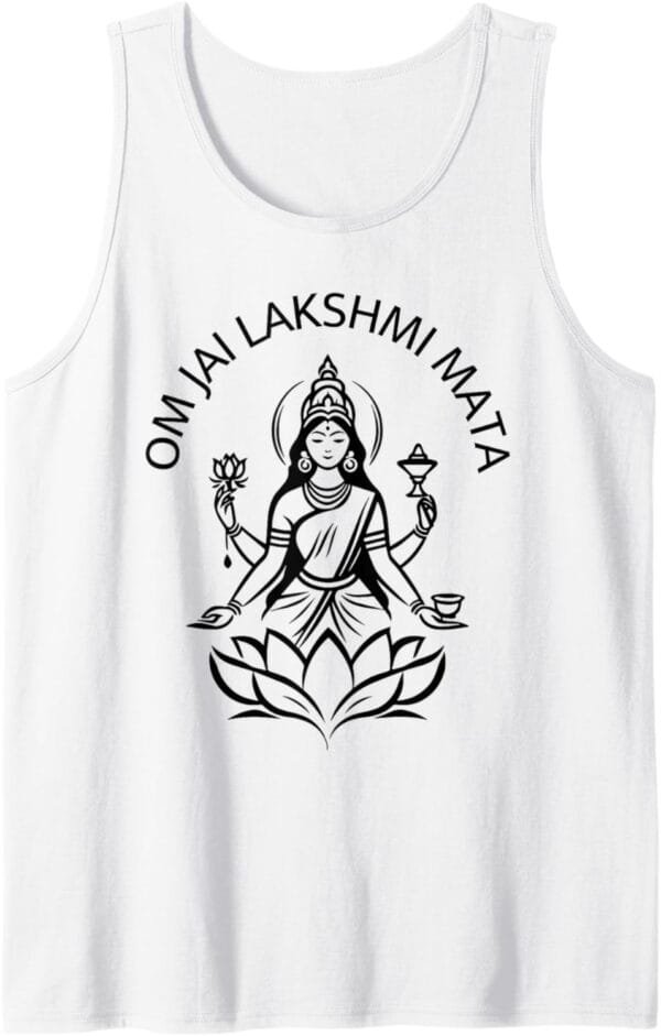 Laxmi Mata, Diwali Indian Goddess Om Jai Lakshmi Mata Pooja Tank Top T-Shirt (Spain)