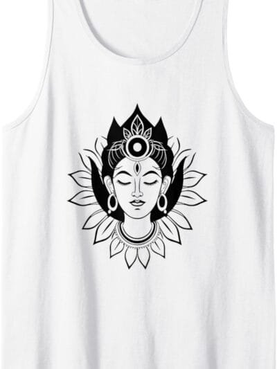 Kali Mata, Navratri Hindu Goddess Face Pooja Tank Top T-Shirt (USA)