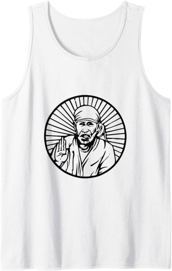 Sai Baba of Shirdi Blessing God Hindu Temple Pooja Tank Top T-Shirt (France)