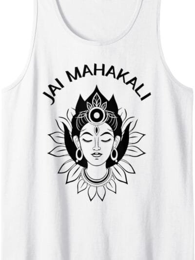 Kali Mata, Navratri Hindu Goddess Face Jai Mahakali Pooja Tank Top T-Shirt (USA)