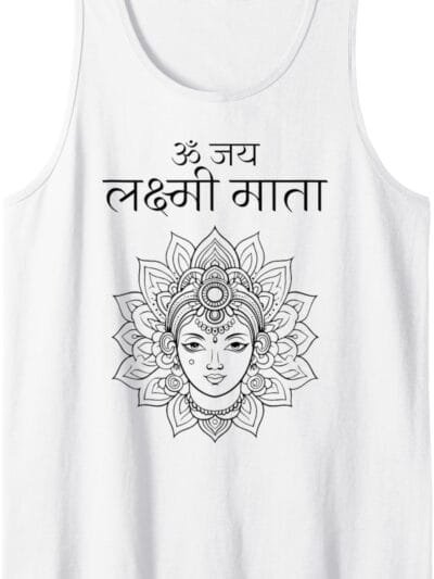 Laxmi Mata, Diwali Om Jai Lakshmi Mata Hindi Navratri Puja Tank Top T-Shirt (USA)