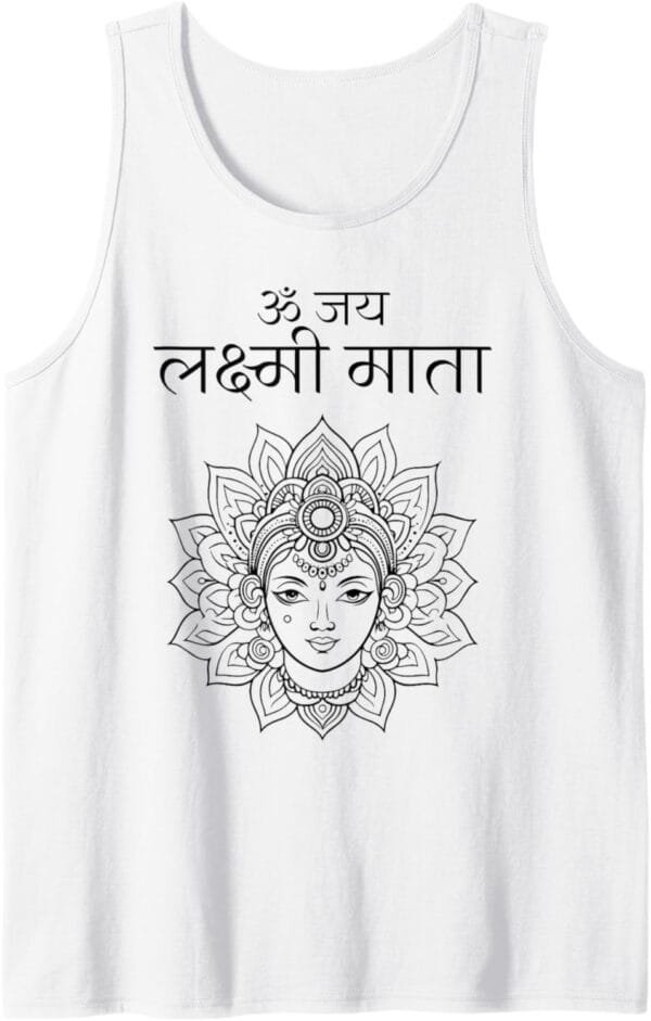 Laxmi Mata, Diwali Om Jai Lakshmi Mata Hindi Navratri Puja Tank Top T-Shirt (Spain)
