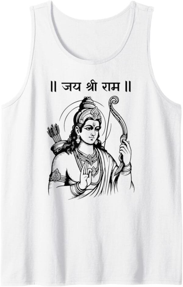 Rama, Ram, Diwali Shree Ram Hindu Temple Jai Shree Ram Hindi Tank Top T-Shirt (France)