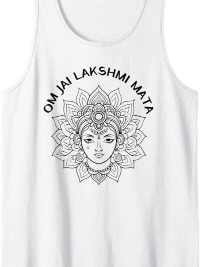 Laxmi Mata, Diwali Goddess Om Jai Lakshmi Mata Navratri Puja Tank Top T-Shirt (UK)