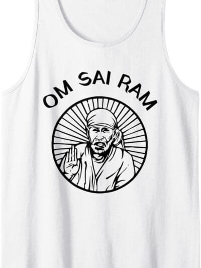 Sai Baba of Shirdi Blessing God Hindu Temple Puja Om Sai Ram Tank Top T-Shirt (Italy)