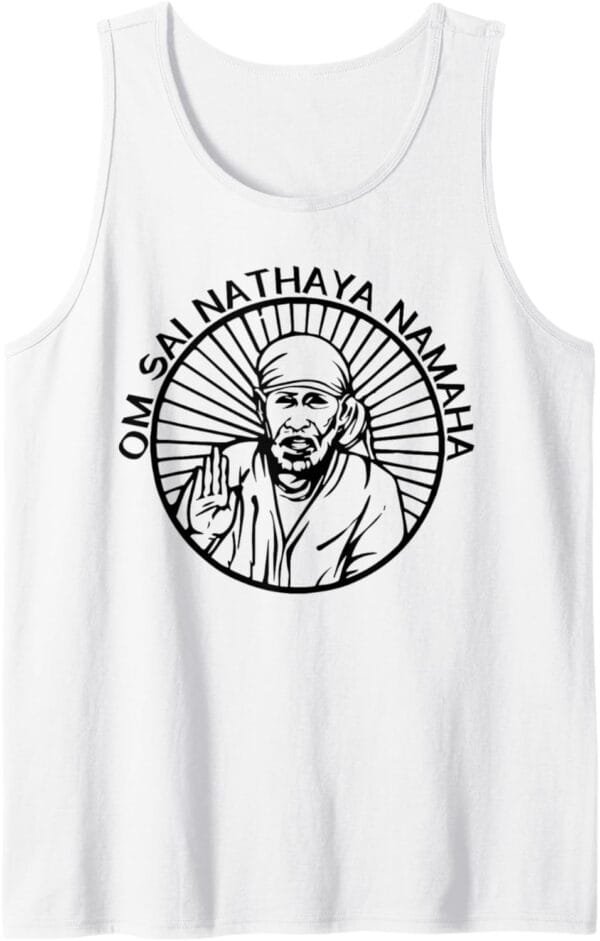 Sai Baba of Shirdi Blessing God Hindu Om Sai Nathaya Namaha Tank Top T-Shirt (UK)