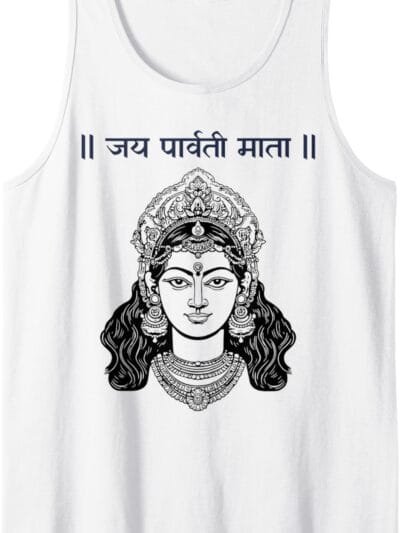 Parvati Mata, Navratri Hindu Goddess Jai Parvati Mata Hindi Tank Top T-Shirt (USA)