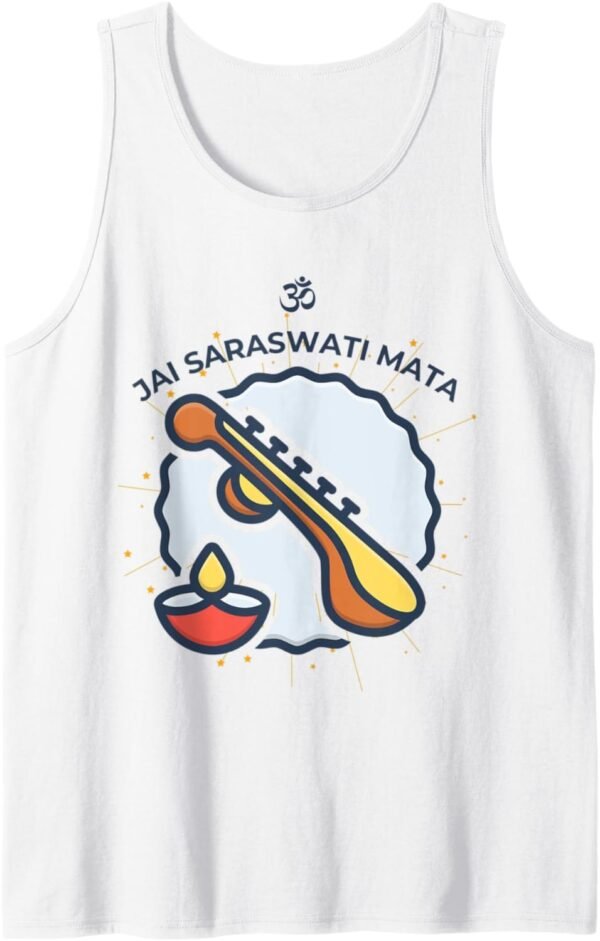 Hindu Wedding Gift for Indian Artists Om Jai Saraswati Mata Tank Top T-Shirt (France)