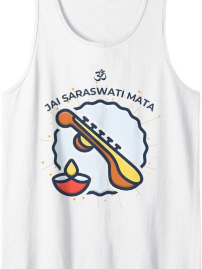Hindu Wedding Gift for Indian Artists Om Jai Saraswati Mata Tank Top T-Shirt (Italy)