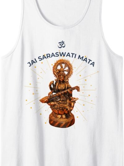 Hindu Wedding Gift for Indian Artists Om Jai Saraswati Mata Tank Top T-Shirt (France)
