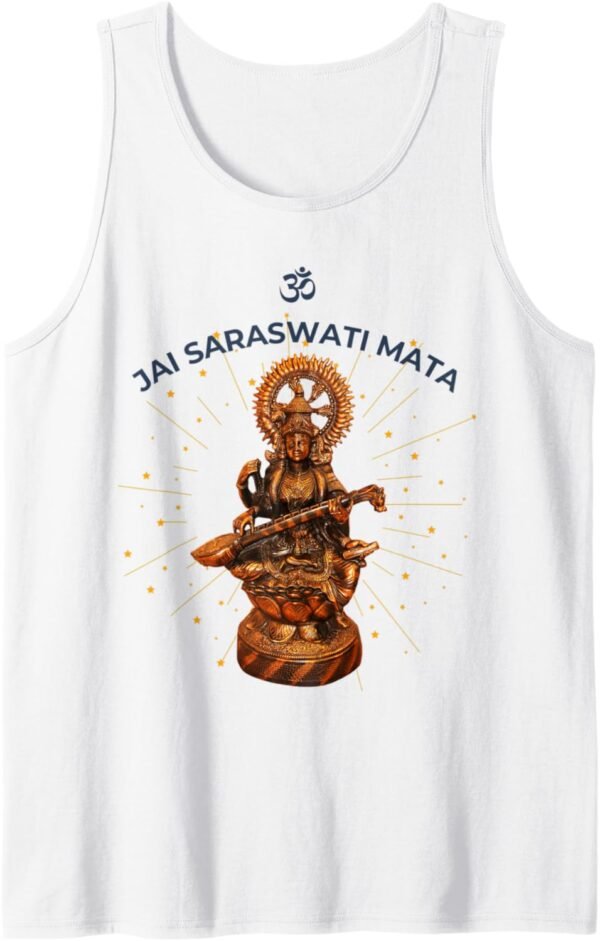 Hindu Wedding Gift for Indian Artists Om Jai Saraswati Mata Tank Top T-Shirt (Italy)
