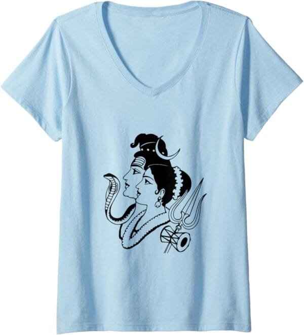 Shiva, Shankar, MahaShivratri Shiv Parvati Templo hindú Puja V-Neck T-Shirt (Spain)