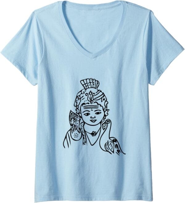 Murugan, Kartikeya Hindu God Temple Pooja V-Neck T-Shirt (UK)