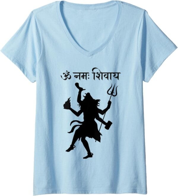 Shiva, Shankar, Maha Shivratri Tandav Temple du dieu hindou Pooja V-Neck T-Shirt (France)