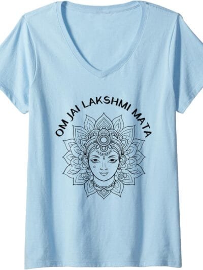 Laxmi Mata, Diosa Diwali Om Jai Lakshmi Mata Navratri Puja V-Neck T-Shirt (Spain)