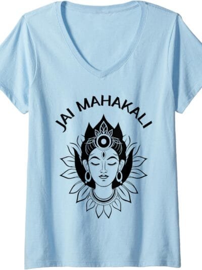 Kali Mata, Navratri Dea indù Viso Jai Mahakali Pooja V-Neck T-Shirt (Italy)